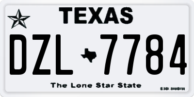 TX license plate DZL7784