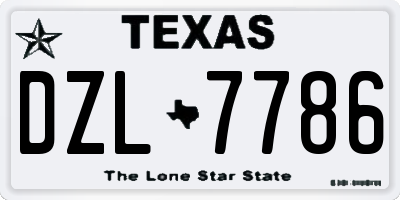 TX license plate DZL7786