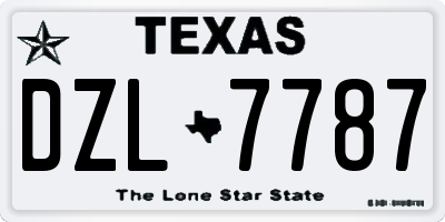 TX license plate DZL7787