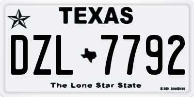 TX license plate DZL7792