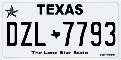 TX license plate DZL7793