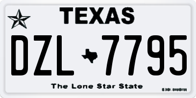 TX license plate DZL7795