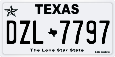 TX license plate DZL7797