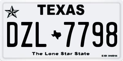 TX license plate DZL7798