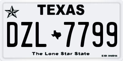 TX license plate DZL7799
