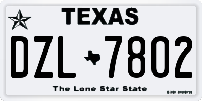 TX license plate DZL7802