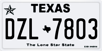 TX license plate DZL7803