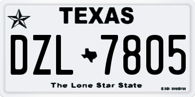 TX license plate DZL7805