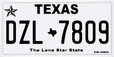 TX license plate DZL7809