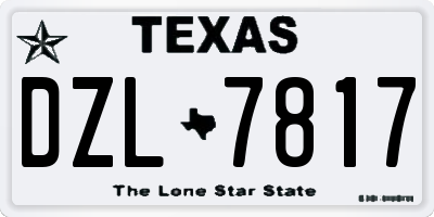 TX license plate DZL7817