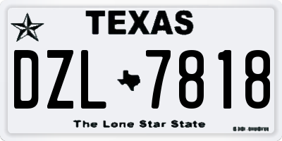 TX license plate DZL7818