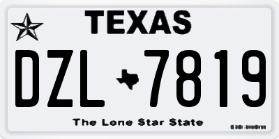 TX license plate DZL7819