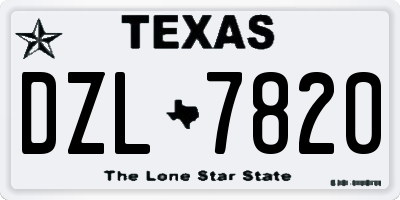 TX license plate DZL7820