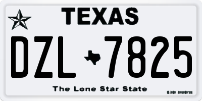 TX license plate DZL7825