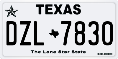 TX license plate DZL7830