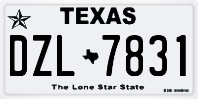 TX license plate DZL7831