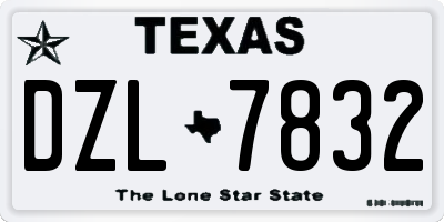 TX license plate DZL7832