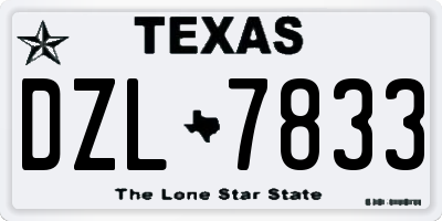 TX license plate DZL7833