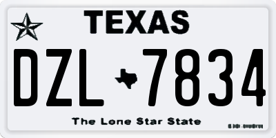 TX license plate DZL7834