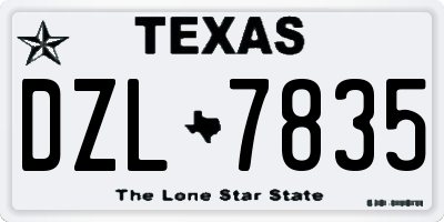 TX license plate DZL7835