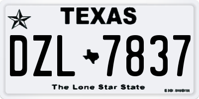 TX license plate DZL7837