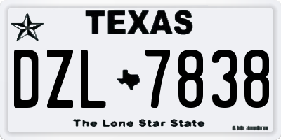 TX license plate DZL7838