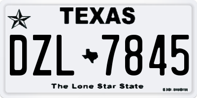 TX license plate DZL7845