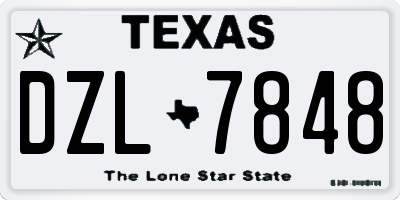 TX license plate DZL7848