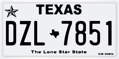 TX license plate DZL7851
