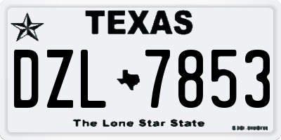 TX license plate DZL7853