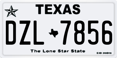 TX license plate DZL7856