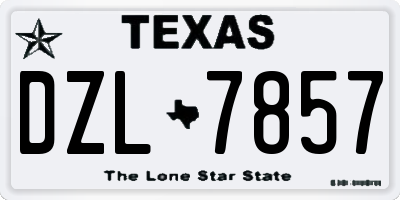 TX license plate DZL7857