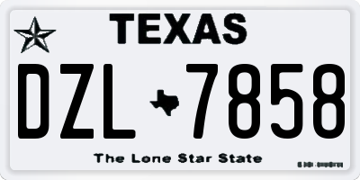 TX license plate DZL7858
