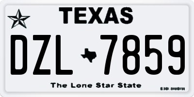 TX license plate DZL7859