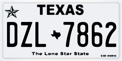 TX license plate DZL7862