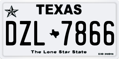 TX license plate DZL7866