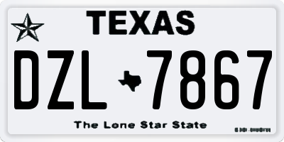 TX license plate DZL7867