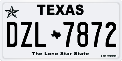 TX license plate DZL7872