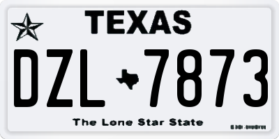 TX license plate DZL7873