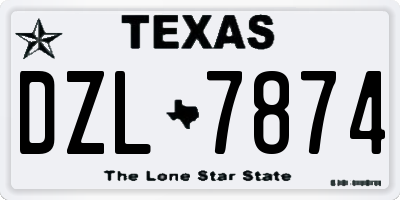 TX license plate DZL7874