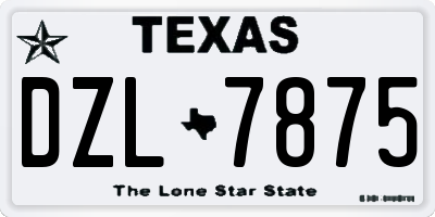TX license plate DZL7875