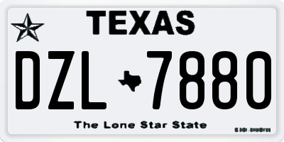 TX license plate DZL7880