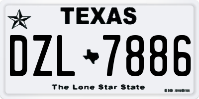 TX license plate DZL7886