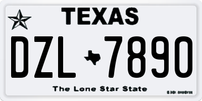 TX license plate DZL7890