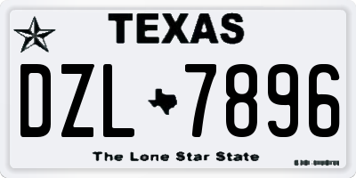 TX license plate DZL7896