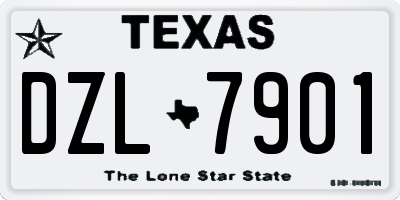 TX license plate DZL7901