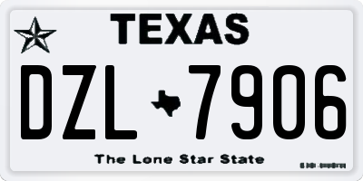 TX license plate DZL7906