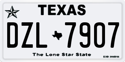TX license plate DZL7907