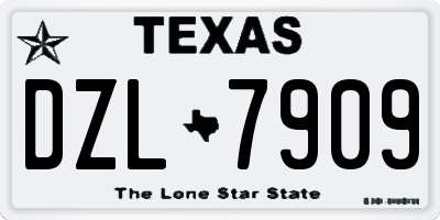 TX license plate DZL7909