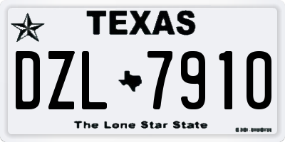TX license plate DZL7910
